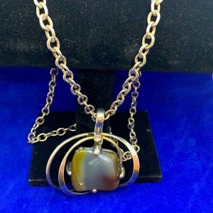 999 silver Necklace with Agate inlayed 999silver Signed DENMARK tested